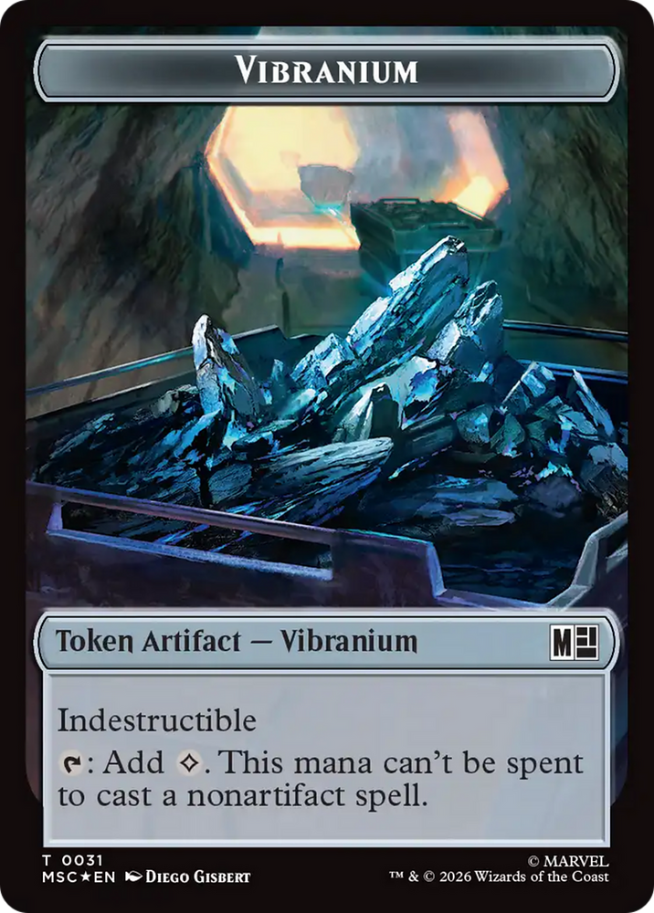 Angel (020) // Vibranium (031) Double-Sided Token (Surge Foil) [Marvel Super Heroes Commander Tokens]