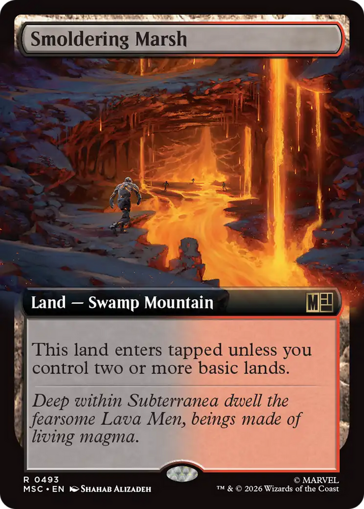Smoldering Marsh (Extended Art) [Marvel Super Heroes Commander]