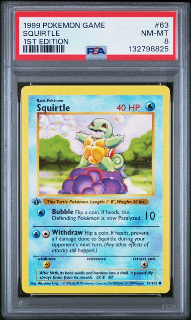 Squirtle (63) - Game - PSA 8