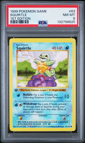 Squirtle (63) - Game - PSA 8