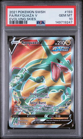 Rayquaza V (193) - Sword & Shield Evolving Skies - PSA 10