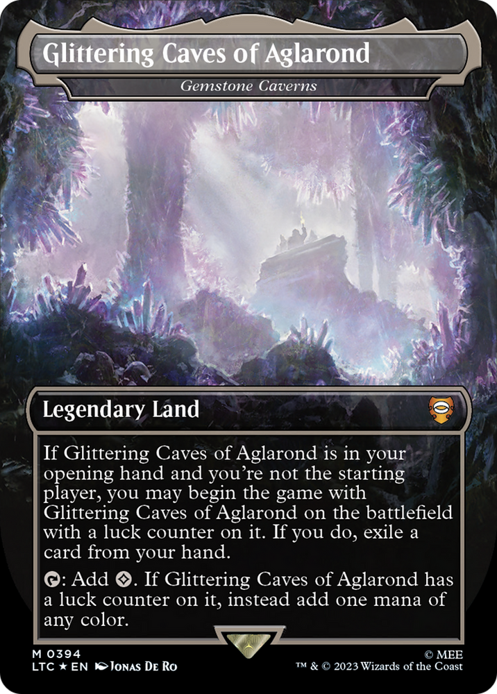 Glittering Caves of Aglarond - Gemstone Caverns (Borderless) (Surge Foil Realms and Relics) [The Lord of the Rings: Tales of Middle-Earth Commander]
