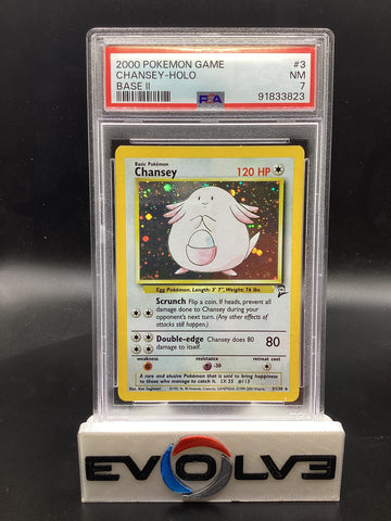 Chansey (3/130) [Pokemon: Base Set 2] PSA 7