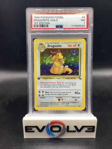 Dragonite - 1st Edition (4/62) [Pokemon: Fossil 1st Edition] PSA 7
