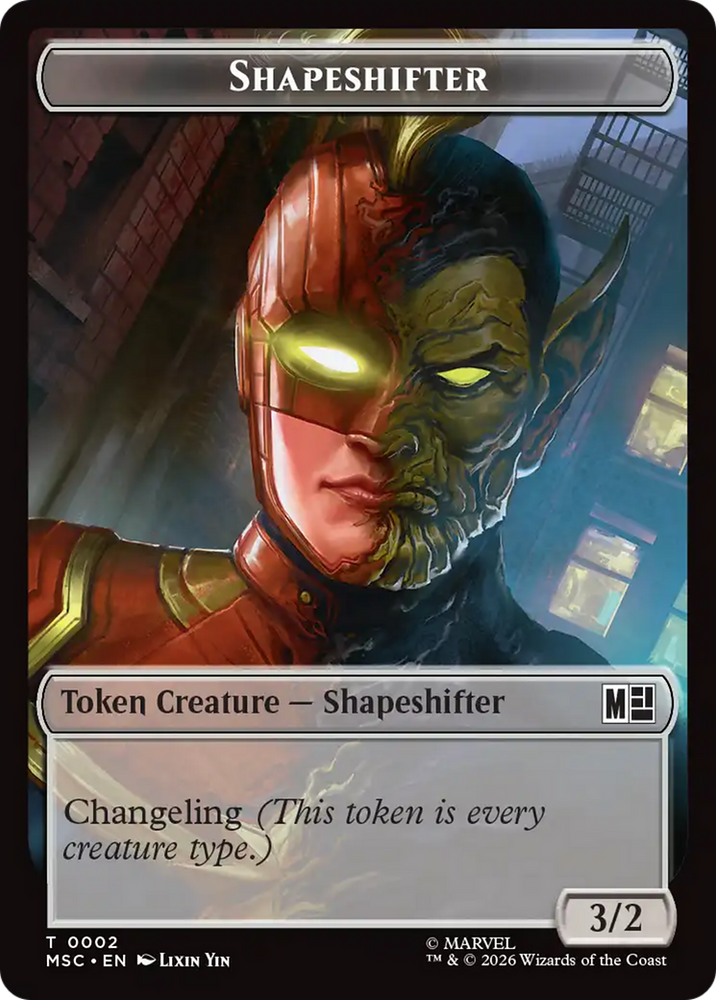 Shapeshifter (002) // Villain (009) Double-Sided Token [Marvel Super Heroes Commander Tokens]