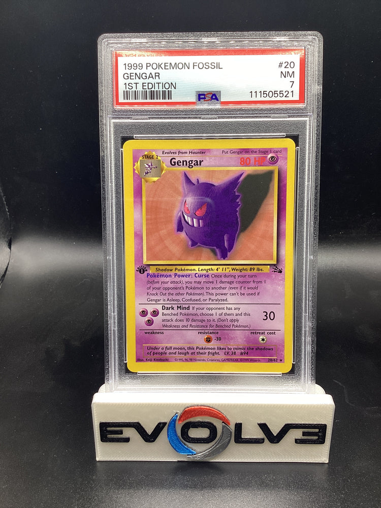 Gengar - 1st Edition (20/62) [Pokemon: Fossil 1st Edition] PSA 7