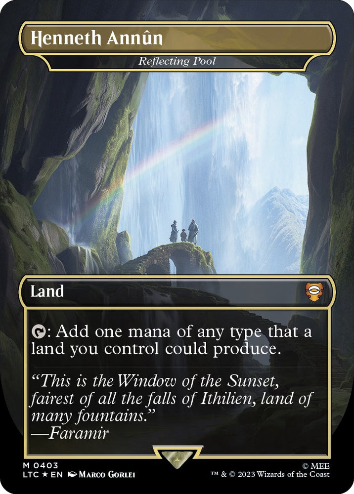 Henneth Annun - Reflecting Pool (Borderless) (Surge Foil Realms and Relics) [The Lord of the Rings: Tales of Middle-Earth Commander]