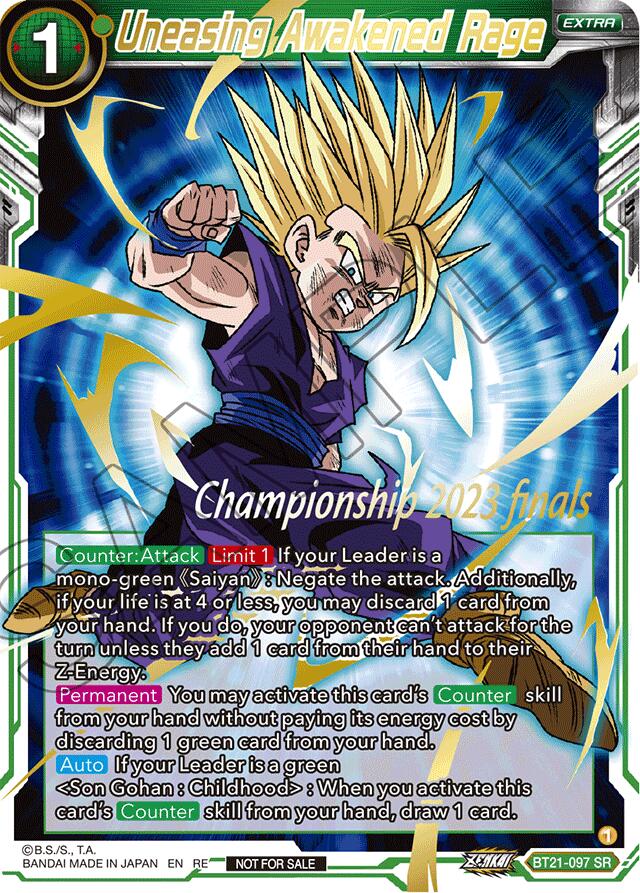 Uneasing Awakened Rage (2023 Championship Finals Celebration Pack Deluxe Set) (BT21-097) [Tournament Promotion Cards]