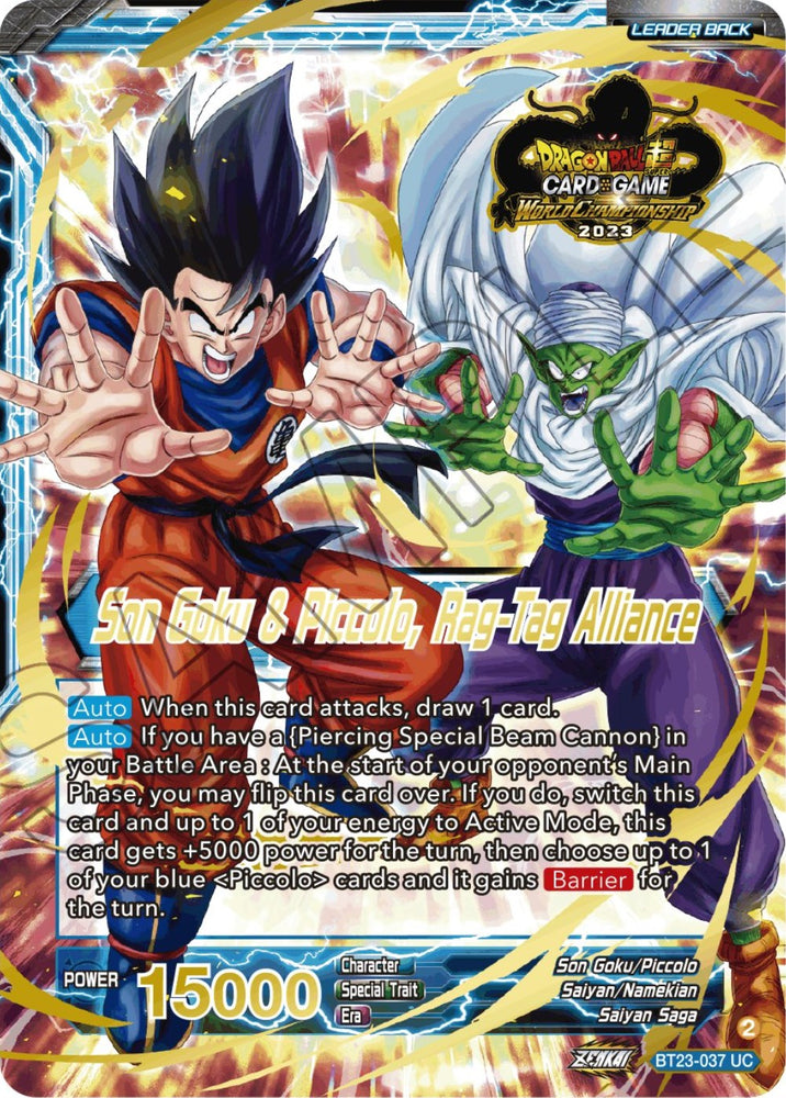 Son Goku // Son Goku & Piccolo, Rag-Tag Alliance (2023 Worlds ZENKAI 06 Leader Set) (BT23-037) [Tournament Promotion Cards]