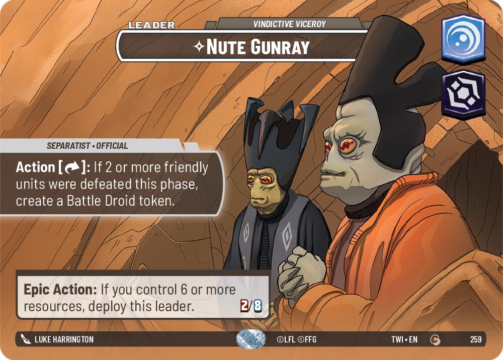 Nute Gunray - Vindictive Viceroy (259) (Showcase) (259) [Twilight of the Republic]
