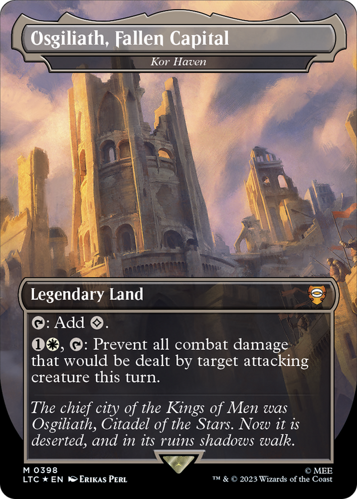 Osgiliath, Fallen Capital - Kor Haven (Borderless) (Surge Foil Realms and Relics) [The Lord of the Rings: Tales of Middle-Earth Commander]