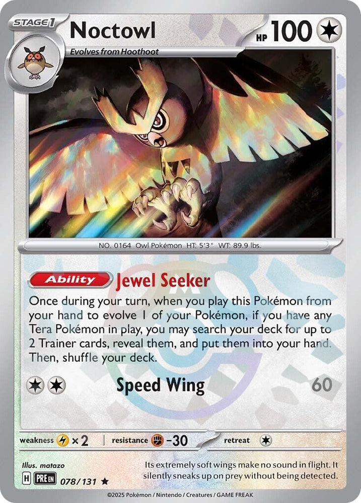 Noctowl (078/131) (Master Ball Pattern) [Scarlet & Violet: Prismatic Evolutions]