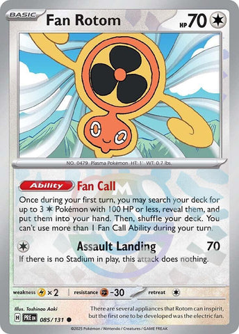 Fan Rotom (085/131) (Master Ball Pattern) [Scarlet & Violet: Prismatic Evolutions]