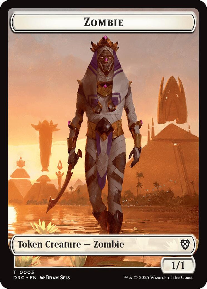 Timeless Dragon // Zombie (0003) Double-Sided Token [Aetherdrift Commander Tokens]