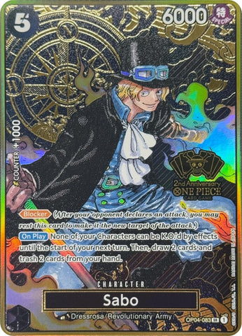 Sabo (OP04-083) (Japanese Version 2nd Anniversary Set) [One Piece Promotion Cards]