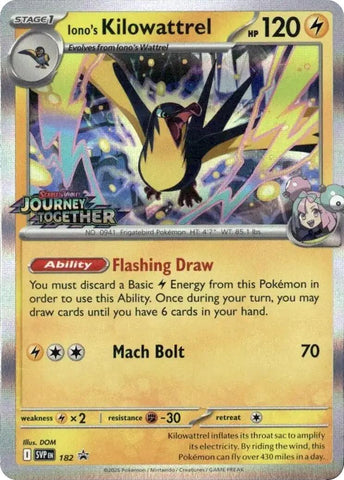 Iono's Kilowattrel (Prerelease) [Scarlet & Violet: Black Star Promos]