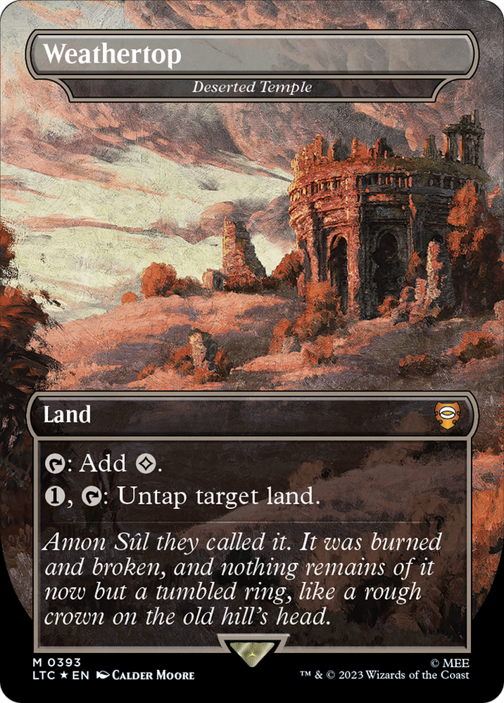 Weathertop - Deserted Temple (Borderless) (Surge Foil Realms and Relics) [The Lord of the Rings: Tales of Middle-Earth Commander]