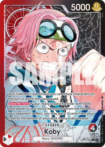 Koby (OP11-001) (001) (Alternate Art) [A Fist of Divine Speed]