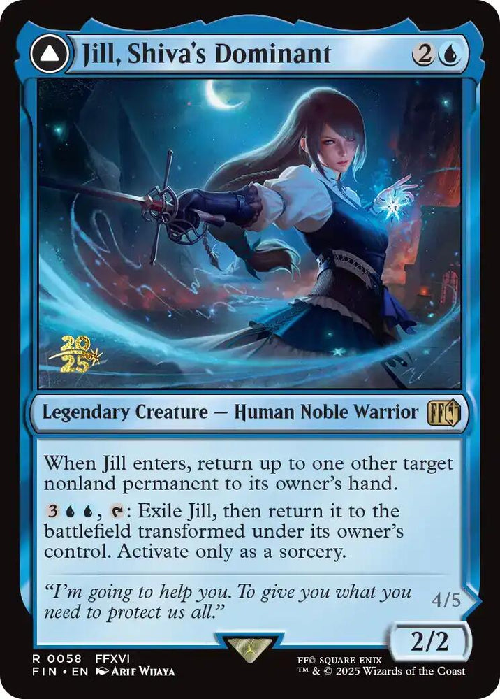 Jill, Shiva's Dominant // Shiva, Warden of Ice [FINAL FANTASY Prerelease Promo]