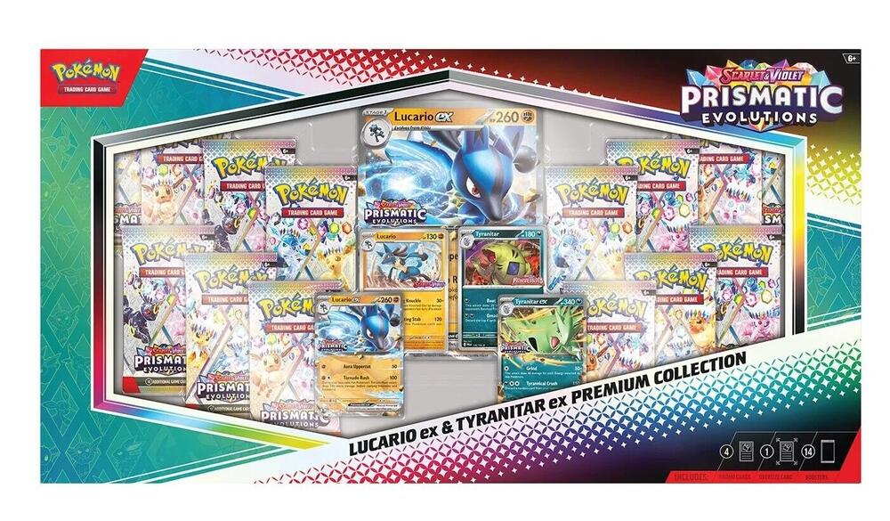 Prismatic Evolutions Lucario ex & Tyranitar ex Premium Collection (Sam