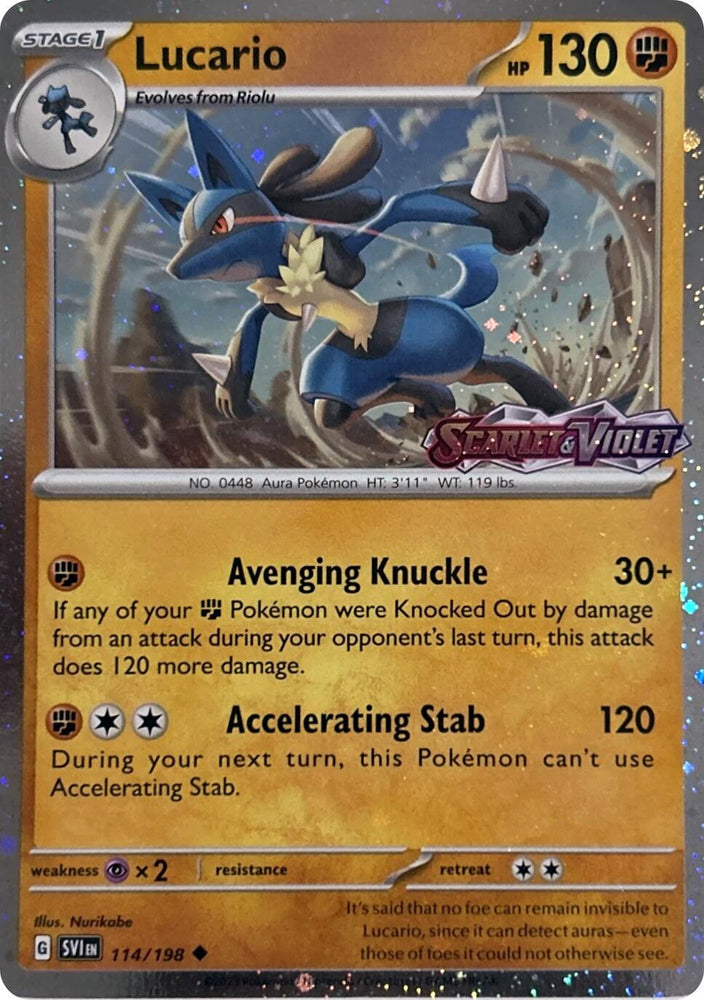 Lucario (114/198) (Scarely & Violet Stamp) [Miscellaneous Cards]