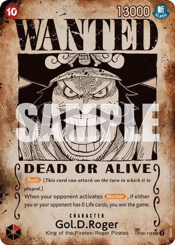Gol.D.Roger (OP09-118) (SP) (Wanted Poster) [Carrying On His Will]