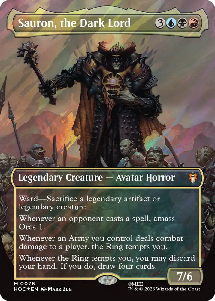 Sauron, the Dark Lord (Borderless) (Surge Foil) [The Hobbit]