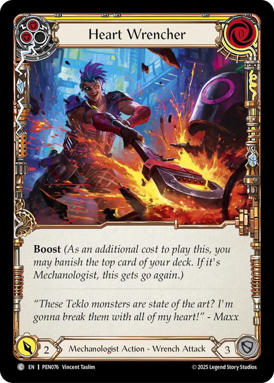Heart Wrencher (Yellow) (Rainbow Foil) [PEN076] (Compendium of Rathe)  Rainbow Foil