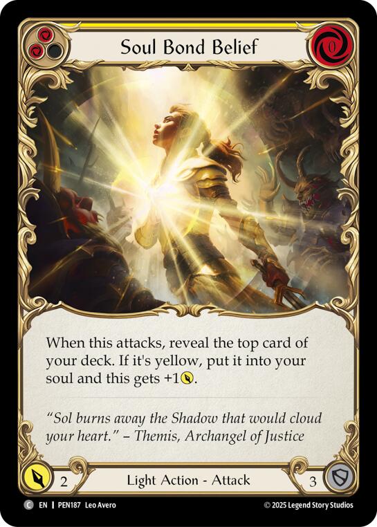 Soul Bond Belief (Yellow) (Regular) [PEN187] (Compendium of Rathe)