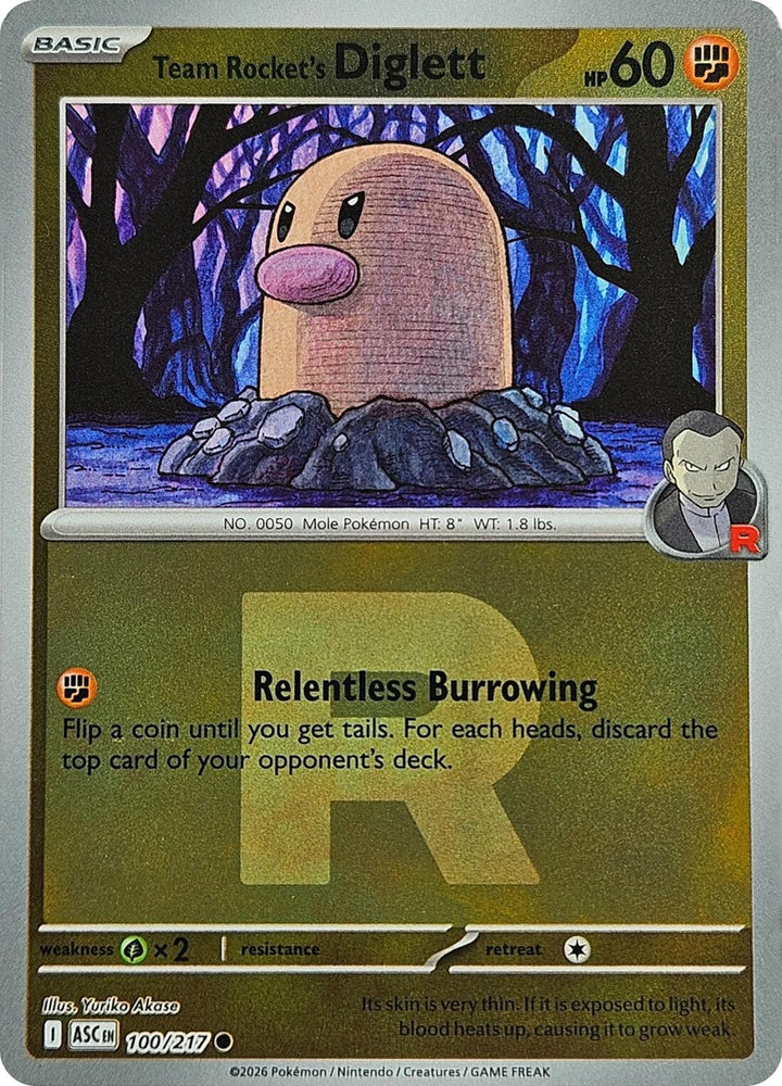 Team Rocket's Diglett (100/217) (Team Rocket) [Mega Evolution: Ascended Heroes]