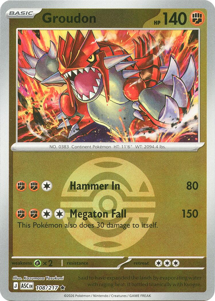 Groudon (108/217) (Dusk Ball) [Mega Evolution: Ascended Heroes]