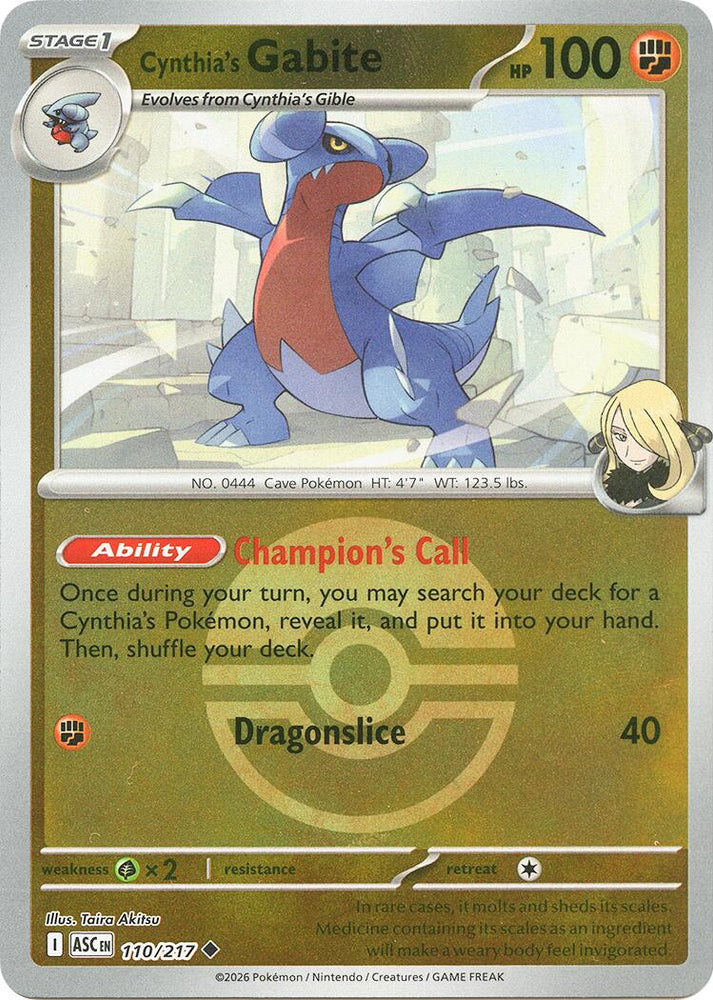 Cynthia's Gabite (110/217) (Poke Ball) [Mega Evolution: Ascended Heroes]