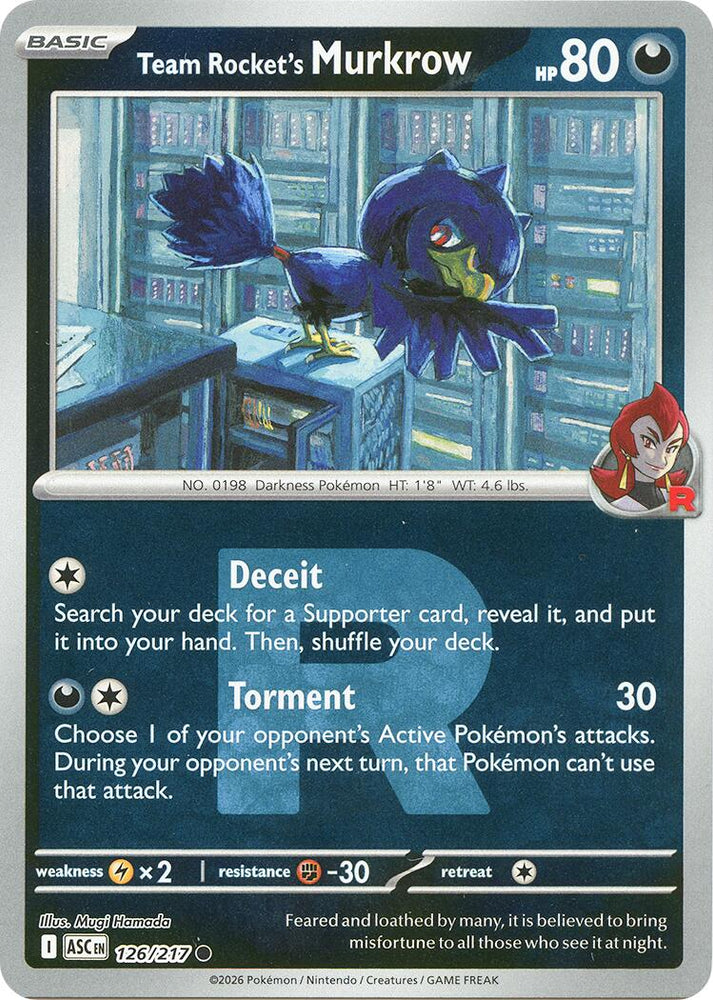 Team Rocket's Murkrow (126/217) (Team Rocket) [Mega Evolution: Ascended Heroes]