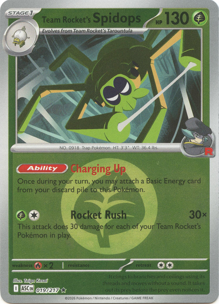 Team Rocket's Spidops (019/217) (Energy Symbol Pattern) [Mega Evolution: Ascended Heroes]