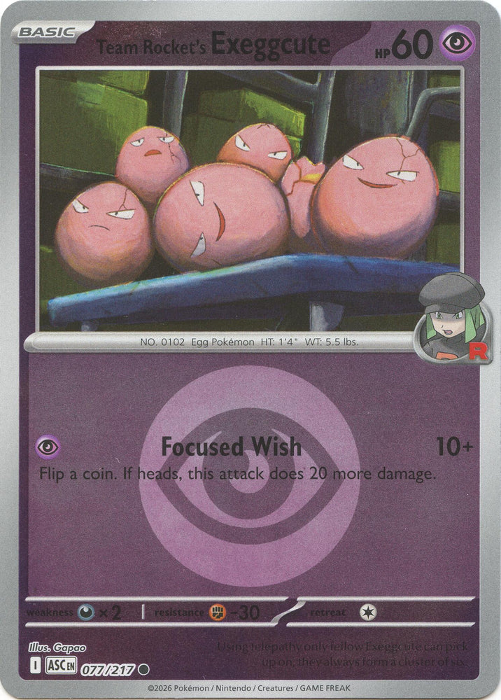 Team Rocket's Exeggcute (077/217) (Energy Symbol Pattern) [Mega Evolution: Ascended Heroes]