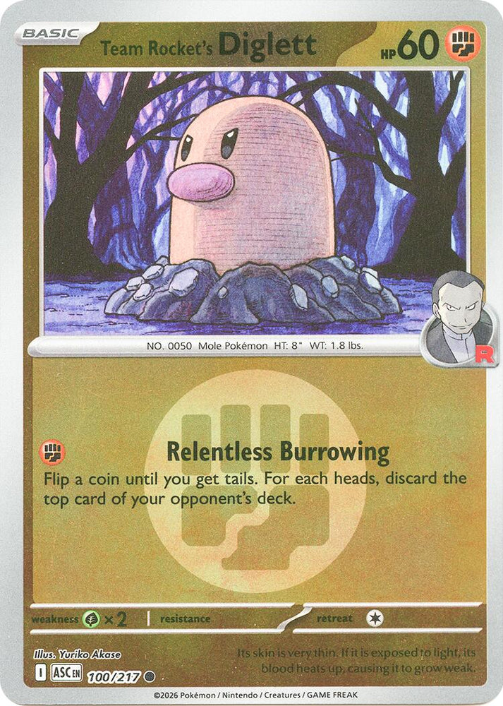 Team Rocket's Diglett (100/217) (Energy Symbol Pattern) [Mega Evolution: Ascended Heroes]