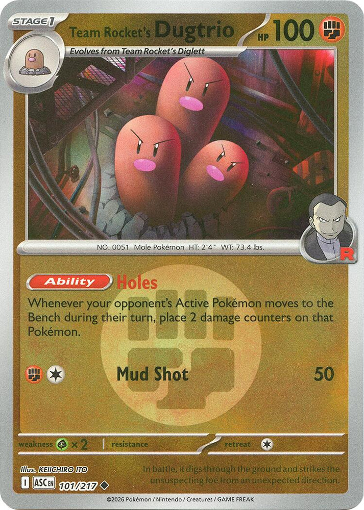 Team Rocket's Dugtrio (101/217) (Energy Symbol Pattern) [Mega Evolution: Ascended Heroes]