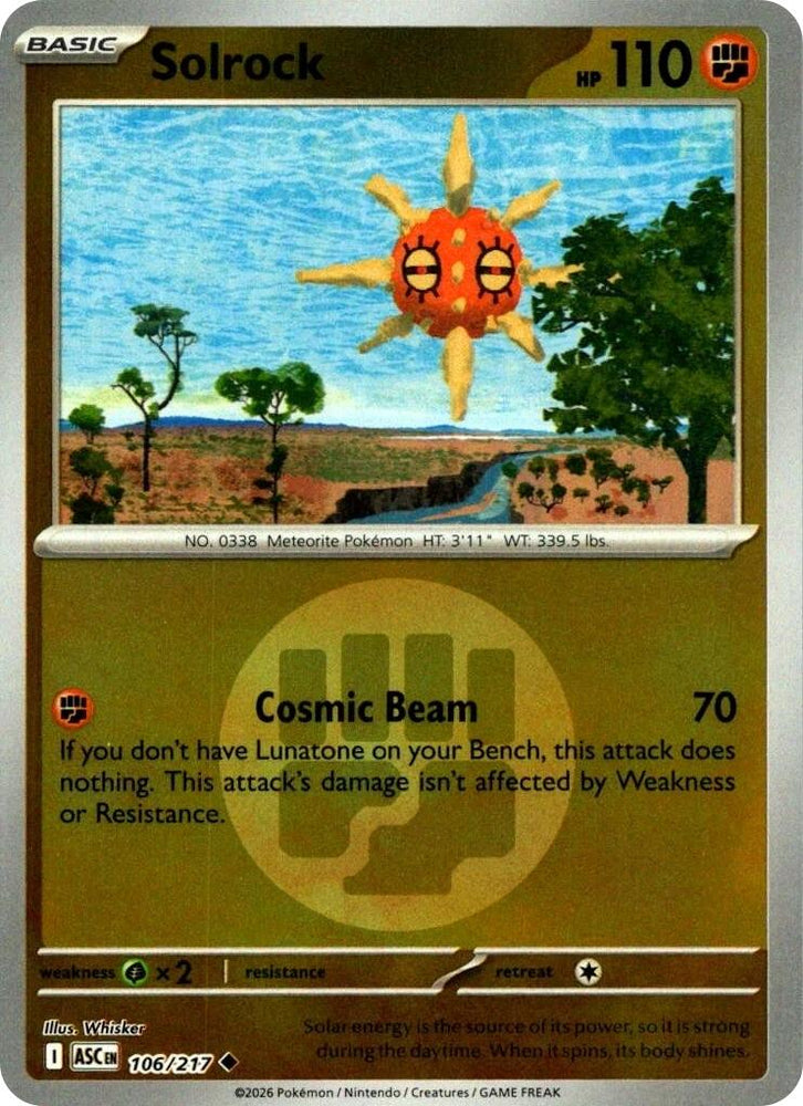 Solrock (106/217) (Energy Symbol Pattern) [Mega Evolution: Ascended Heroes]