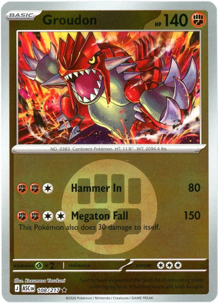 Groudon (108/217) (Energy Symbol Pattern) [Mega Evolution: Ascended Heroes]