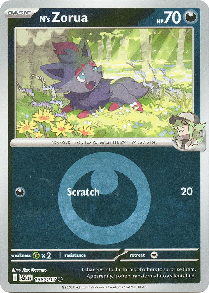 N's Zorua (136/217) (Energy Symbol Pattern) [Mega Evolution: Ascended Heroes]