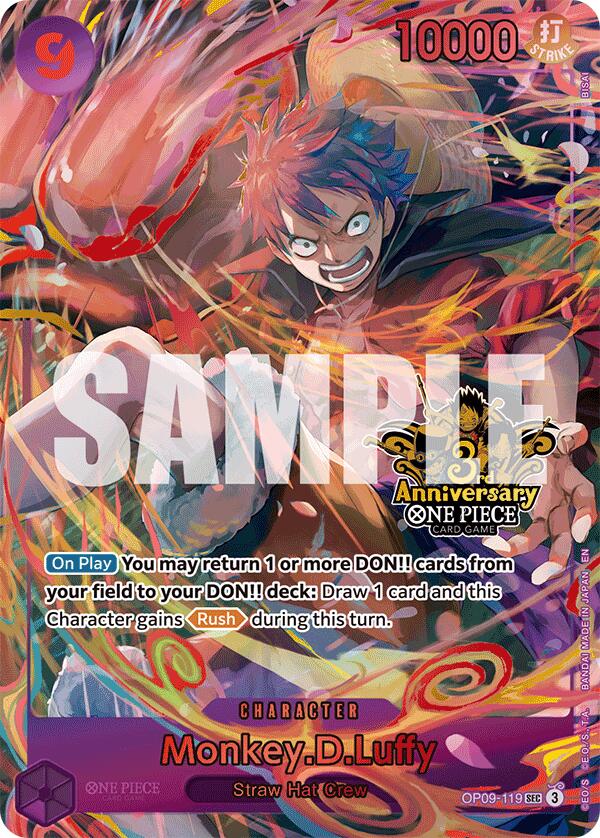 Monkey.D.Luffy (OP09-119) (Japanese Version 3rd Anniversary Set) [One Piece Promotion Cards]