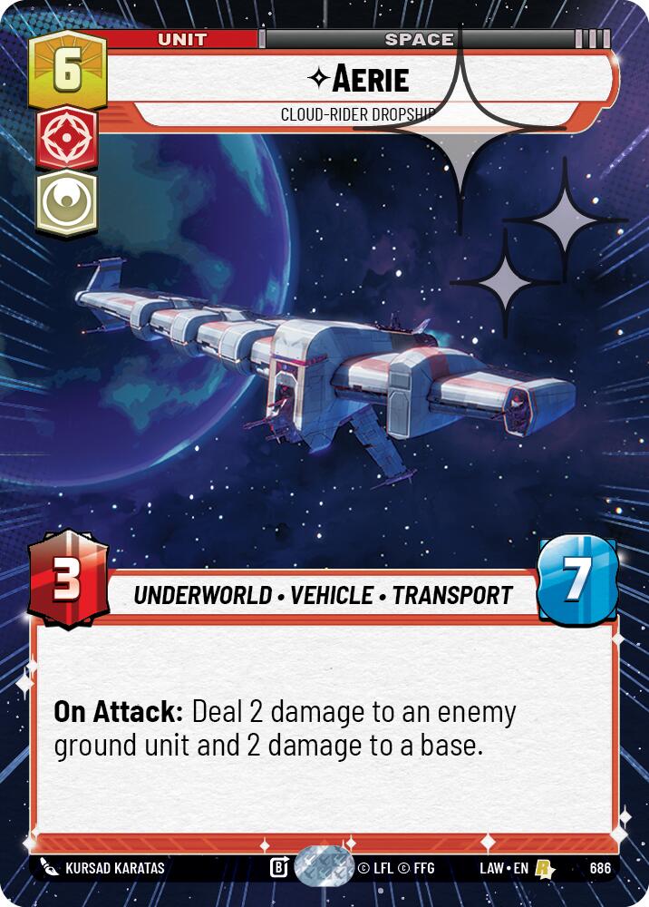 Aerie - Cloud-Rider Dropship (686) (Hyperspace Foil) (686) [A Lawless Time]