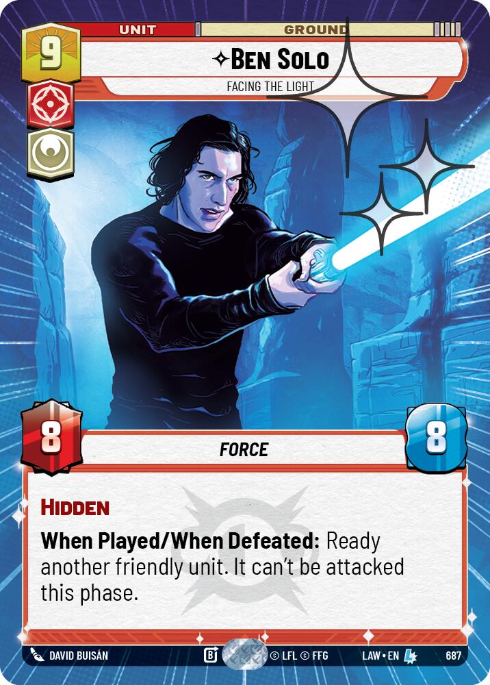Ben Solo - Facing the Light (687) (Hyperspace Foil) (687) [A Lawless Time]