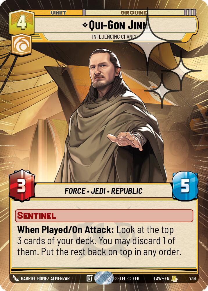 Qui-Gon Jinn - Influencing Chance (739) (Hyperspace Foil) (739) [A Lawless Time]