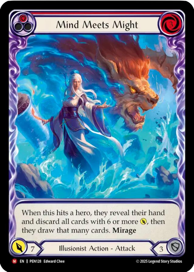 Mind Meets Might (Red) (Extended Art)) [PEN128] (Compendium of Rathe)  Rainbow Foil