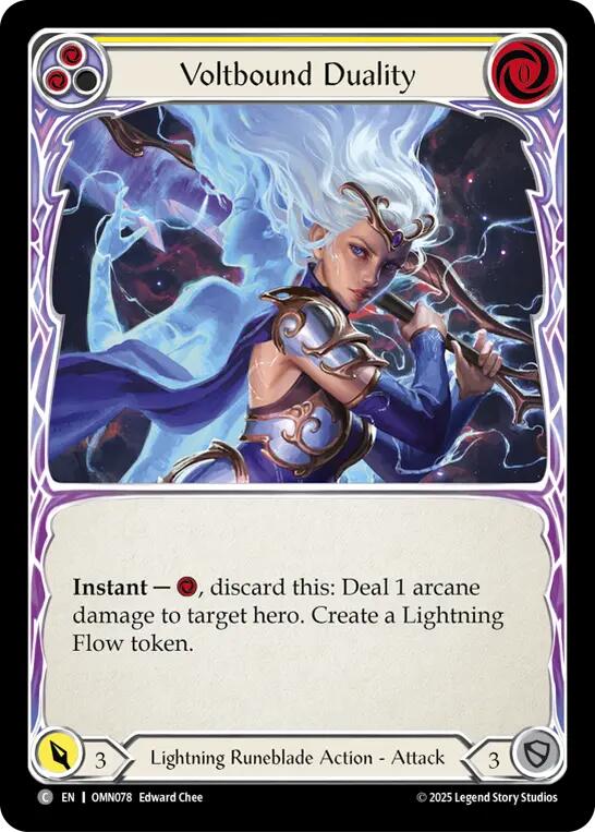 Voltbound Duality (Yellow) [OMN078] (Omens of the Third Age)  Rainbow Foil