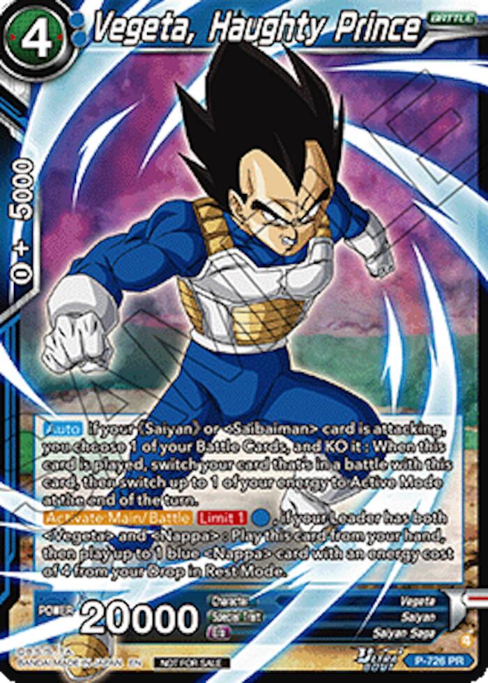 Vegeta, Haughty Prince (Ultra-Bout Series Tournament Pack Vol.2) (P-726) [Tournament Promotion Cards]
