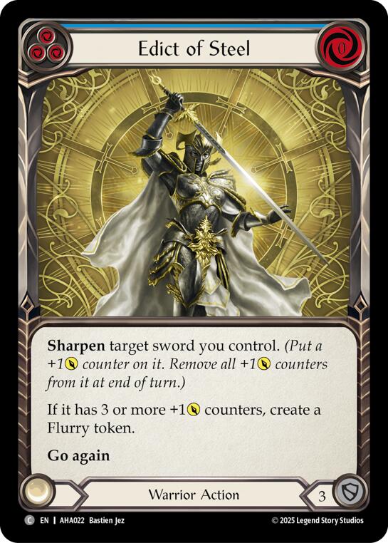 Edict Of Steel (Blue) [AHA022] (Armory Deck Origins: Hala)