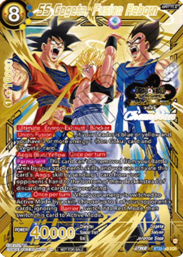 SS Gogeta, Fusion Reborn (2025 World Championship Stamp) (Champion) (BT22-140) [Tournament Promotion Cards]
