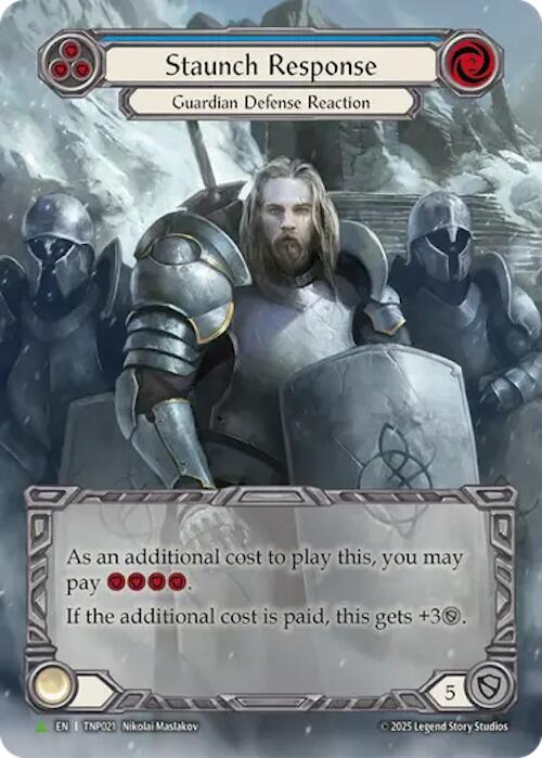 Staunch Response (Blue) (Marvel) [TNP021] (Promo)  Rainbow Foil